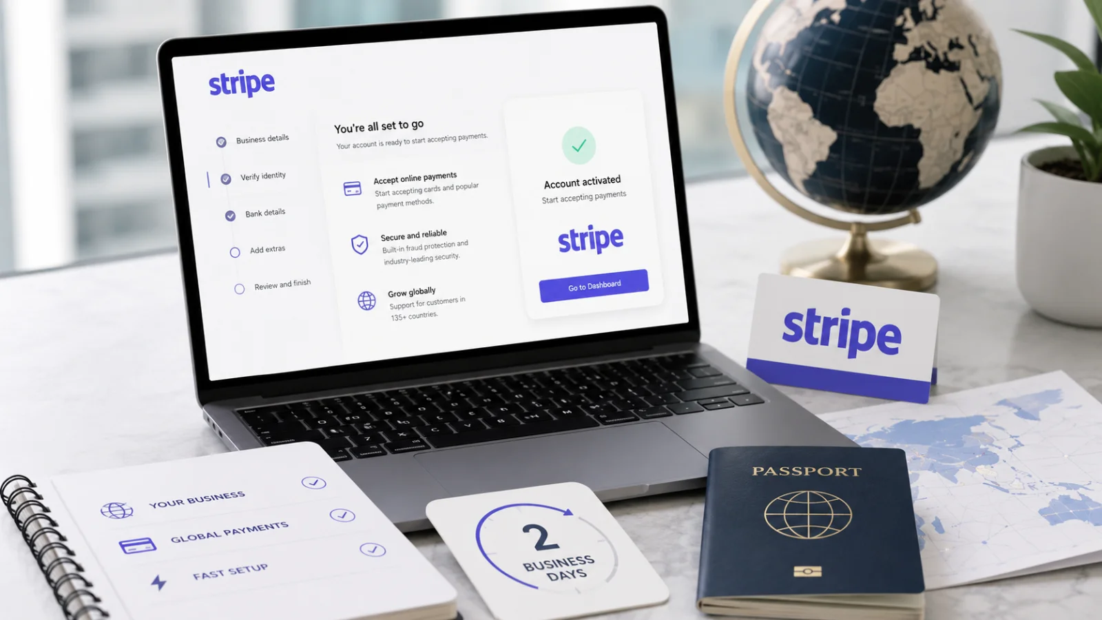 Open Stripe payment gateway for non-residents within 2 business days